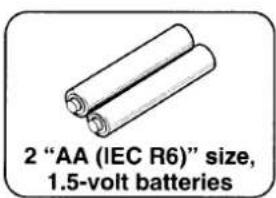 2 "AA (IEC R6)" size, 1.5-volt batteries