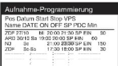 PANASONIC NV-SJ260 - Zum Ändern einer Timer-Programmierung - 1