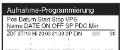 PANASONIC NV-SJ260 - Zum Einschalten der VPS/PDC-Funktion: - 1