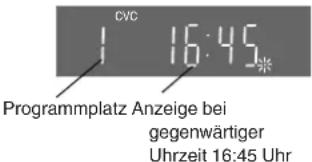 CVC 16:45 Programmplatz Anzeige bei gegenwärtiger Uhrzeit 16:45 Uhr