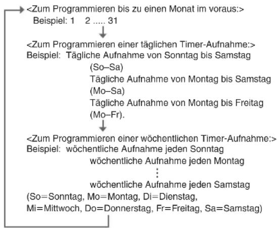 PANASONIC NV-SJ206 - Einstellung des Aufnahmedatums/-tages - 1
