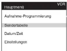 Hauptmenü Aufnahme-Programmierung Senderlabelle Datum/Zeit Einstellungen