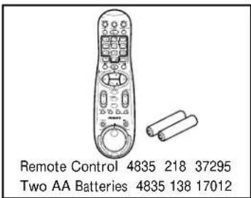 Remote Control 4835 218 37295 Two AA Batteries 4835 138 17012