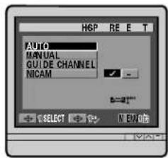 AUTO MANUAL GUIDE CHANNEL NICAM SELECT N ENGLISH