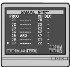 MANUAL PROG CH DEC 01 26 - 02 33 - 03 23 - 04 42 - 05 ARD 47 - 06 21 - 07 22 - H SELECT (P-PC) 0000 1 pt NEXT 1 pt