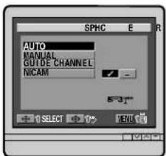 AUTO MANUAL GUIDE CHANNEL NICAM SPHC E R 50% SELECT KEY