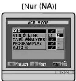 [Nur (NA)] VCR MODE OSD VIE O LINK L1 2 TABE ANALYZER PROGRAM PLAY AUTO SELECT RESET MENU