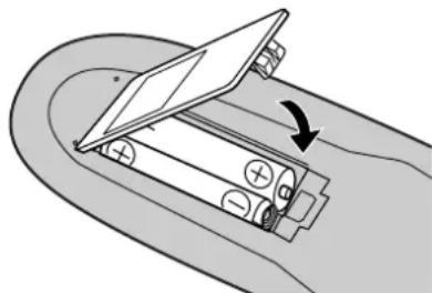 HITACHI VT-FX960E - Batterien der Fernbedienung einlegen - 1