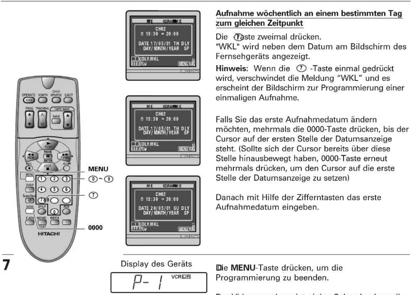HITACHI VT-FX960E - Bedienungselemente Bildschirmanzeige - 1