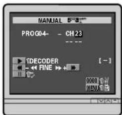 MANUAL PROG04- - CH 23 1DECODER ← FINE → + [ - ] 0000 1/2 REV 1/2