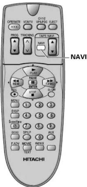 OPERATE VCRTV CHIRV VPS/PDC ELECT PROG TRACKING TAPE NAVI NAVI NEW CHANGE FUSE ENTER E-FWD SLOW STOP MENU 1 2 3 DISP 4 5 6 SHOWVIEW 7 8 9 0000 SPILP AUX FAIDM MOVIE INDEX TEXT HITACHI