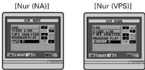 [Nur (NA)] [ Nur (VPS ) ] VCR MODE QSD VIDEO LINK TAPE ANALYZER PROGRAM PLAY AUTO SELECT 100 HANA 100 VCR MODE Q SD VIDEO LINK TAPE ANALYZER PROGRAM PLAY SUMMER SELECT 100 HANA 100