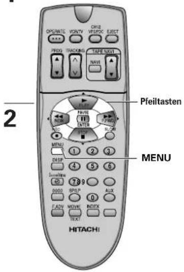 2 Pfeiltasten MENU HITACHI