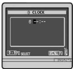 CLOCK 0 - + - 0 - 9 F1 SELECT MENU 7