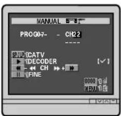 MANUAL PROG0-7 - CH22 CATEV 1DECODER ←← CH + + FINE 0000 1 cd +45 V 6 cd