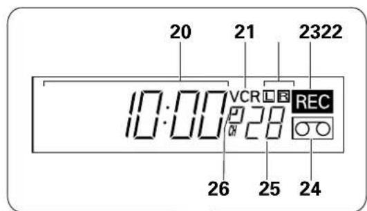 20 21 2322 10:00 VCR REC 26 25 24
