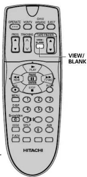 OPERATE VCRTV CHRS PROG TRACKING WSPRRC ELECT TAPE FINGER VIEW/ BLANK VIEW/ BLANK PLAY PAUSE ENTER FFWD NEW STOP SLOW MENU 1 2 3 DISP 4 5 6 SHOWVIEW 7 8 9 0000 SPISP AUX FACW 0 HITACHI
