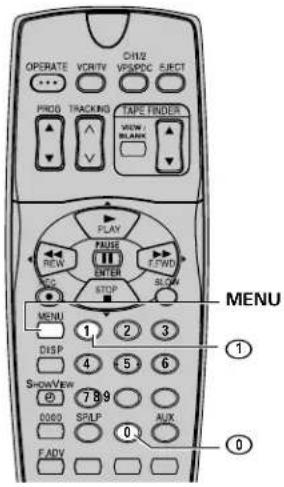OPERATE VCRTV CH12 PICO TRACKING TAPE FINDER VIEW / BLANK PLAY FUSE REW ENTER STOP SLOW MENU 1 2 3 DISP 4 5 6 SHOWVIEW 789 0000 SRLP AUX FADV 0 MENU ① ② ③ ④ ⑤ ⑥ ⑦ ⑧