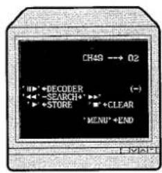 CH49 → 02 ' NE' +DECER ' -SEARCH+' ' STORE ' M' +CLEAR ' MENU' +END