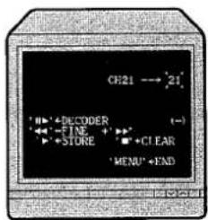 CH21 → 21 + DECODER - FINE + STORE + CI EAR * MENU* ← END