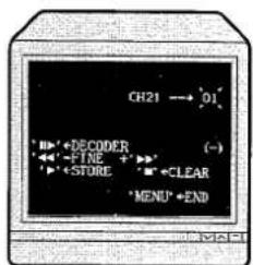 CH21 → '01' ▶+DECODER ◀-FTNE +▶> ▶+STORE ▶+CLEAR MENU+END