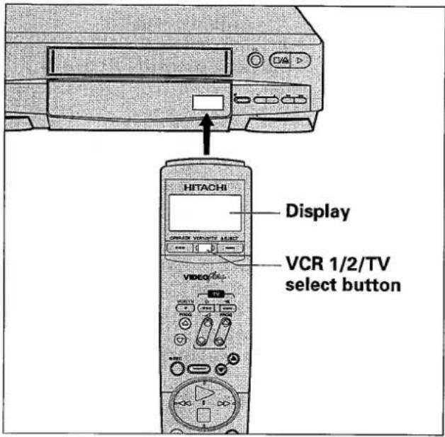 HITACHI Display VCR 1/2/TV select button