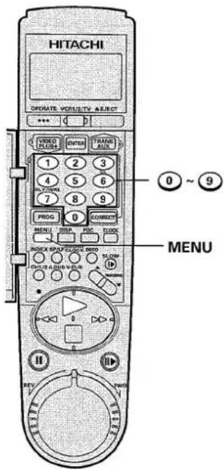 HITACHI OPERATE VOLTAGE SELECT VIDEO FLUSH ENTER PAN: 3 1 2 3 4 5 6 7 8 9 PROG 0 MENU DISP PDC CLOCK INDEX S/P/UP CLOCK PROD ON: 0.00000000000000000000000000000000000000000000000000000000000000 MENU
