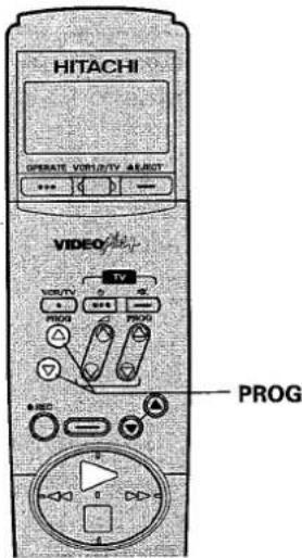 HITACHI OPERATE VOLT/TV RESET VIDEO PROG PROG PROG PROG