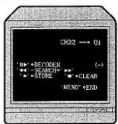 CH22 → 01 '##' +DECOBER '←' -SEARCH' ->' '→' +STORE '##' +CLEAR 'MENU' +END