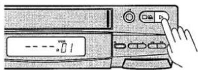 Diagram of a device control panel with a hand pointing to the button, showing a display and numeric input.