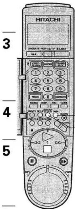 HITACHI 3 3 4 5 REV PWD 1 2 3 4 5 6 7 8 9 PROC 0 CORRECT MANGO DEEP FPC LOCK INDEX SP/FL ON/OFF ON/OFF CH/12 A/S/B V/LOM 0 0 0 OFF
