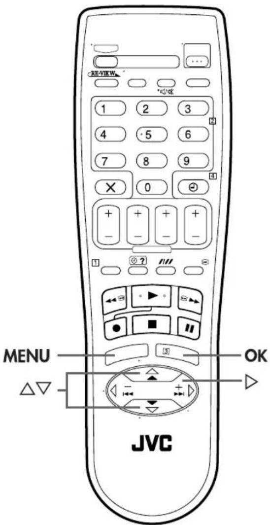 REVIEW 1 2 3 4 5 6 7 8 9 × 0 + + + - - - - MENU JVC OK