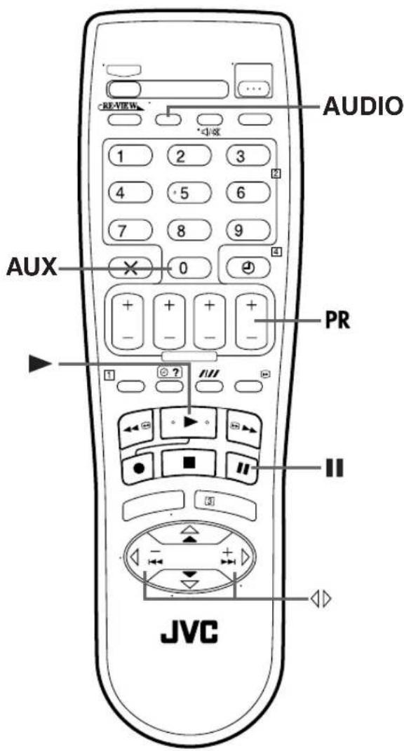 AUDIO REVIEW 1 2 3 4 5 6 7 8 9 AUX 0 PR I II JVC