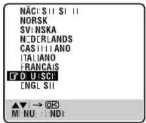 NACI SII SI NORSK SV:NSKA N:DCRLANDS CAS I:IANO ITALIANO FRANCAIS FD UISCI ENGL SII ▲▼ → OK M:NU : :ND