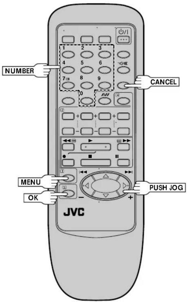 NUMBER CANCEL MENU OK JVC 3 - +