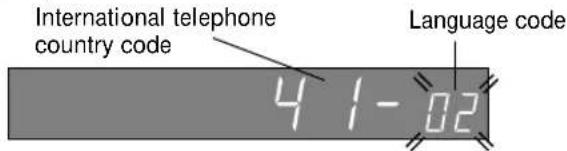 International telephone country code Language code 41-02
