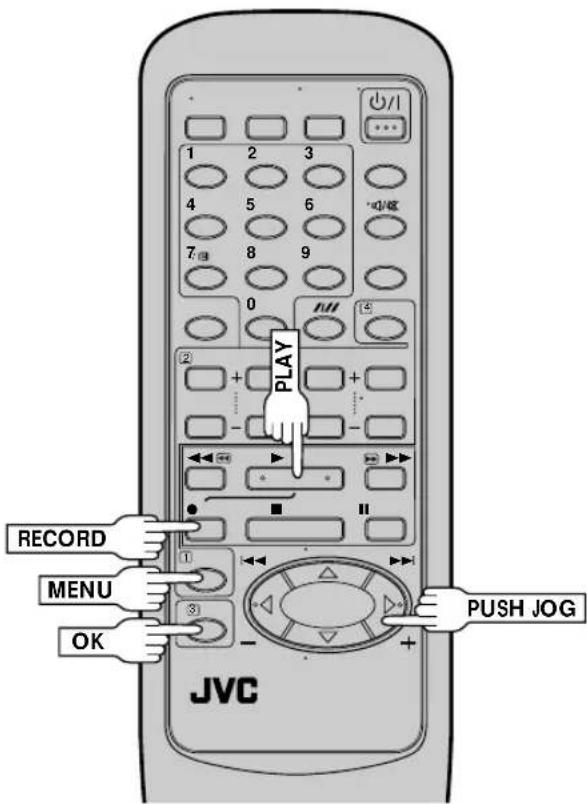 1 2 3 4 5 6 7 8 9 0 PLAY 2 + ... - RECORD MENU OK JVC PUSH JOG