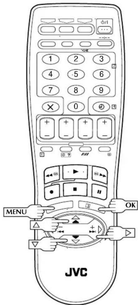 1 2 3 4 5 6 7 8 9 × 0 ② ④ + + + + - - - - ① ② ? ## MENU OK JVC