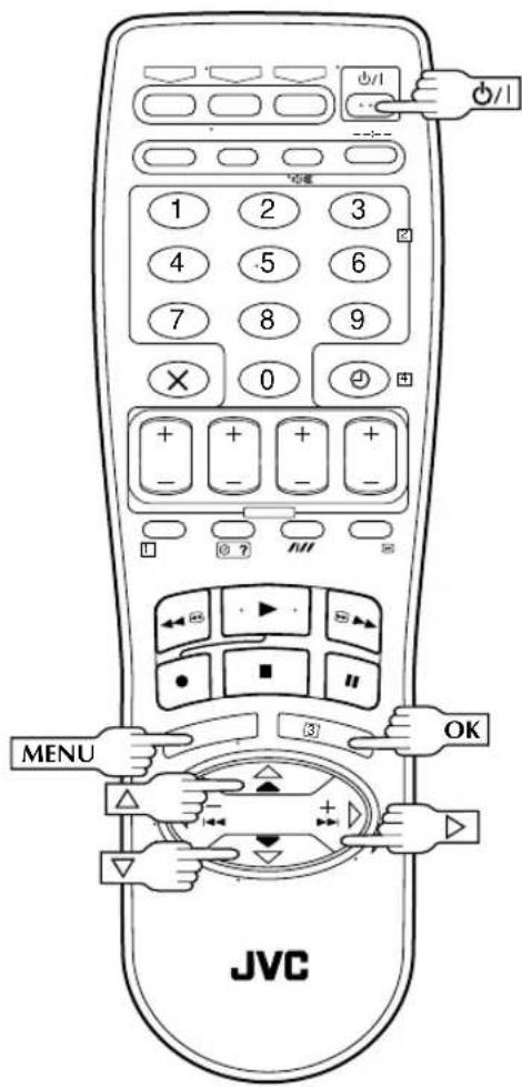 1 2 3 4 5 6 7 8 9 × 0 + - + - + - MENU OK JVC