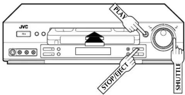 PLAY JVC STOP/ELECT SHUTTLE