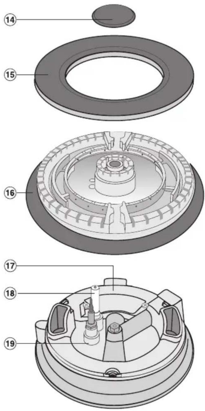 MIELE KM 3701 - So bauen Sie die Spar-, Normal- und Starkbrenner wieder zusammen: - 1