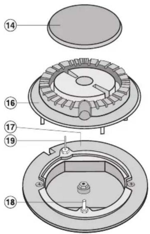 MIELE KM 3701 - So zerlegen und reinigen Sie die Brenner: - 1