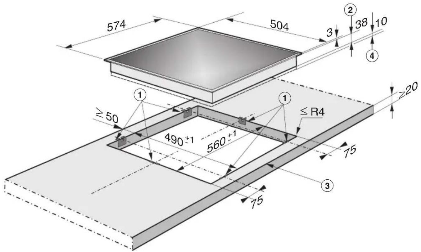 574 504 3 2 38 10 ① ④ ≥50 490±1 560±1 ≤R4 ≥20 75 ③ 75
