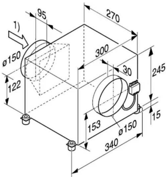 1) Ø150 95 270 300 30 245 153 Ø150 15 340 122