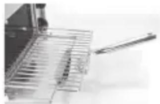 Superior PO1801B1 - Aus- / Einziehhaken des Grillrostes in die Einschubschiene: - 1