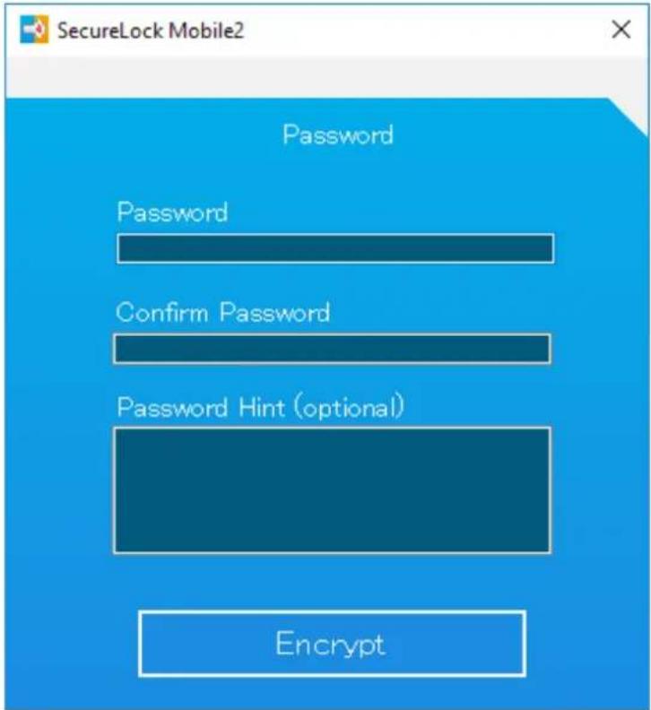 SecureLock Mobile2 Password Password Confirm Password Password Hint (optional) Encrypt
