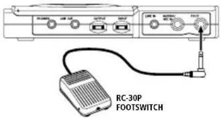 TASCAM Bass trainer CD-BT1MKII - Einen Fußschalter anschließen - 1