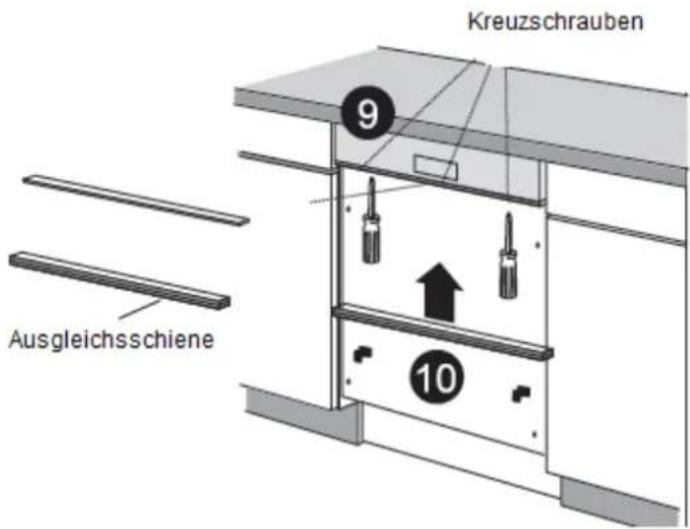 Kreuzschrauben 9 Ausgleichsschiene 10