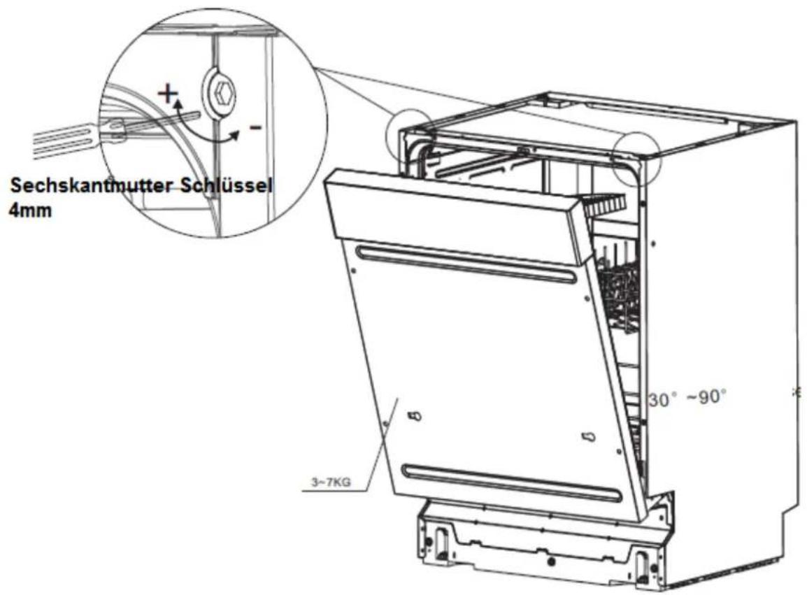 Exquisit EGSP312-7 EB - Einstellung der Türfeder - 1