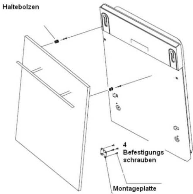 Haltebolzen 4 Befestigungsschrauben Montageplatte